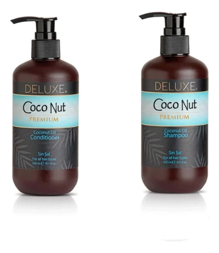 Pack Shampoo + Acondicionador Coconut Premium Deluxe 300ml