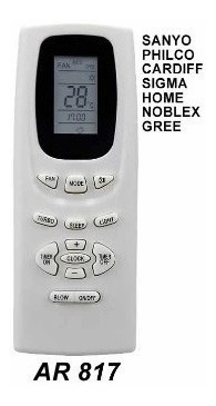 Control Remoto Aire Acondicionado Sanyo Noblex Philco Sigma