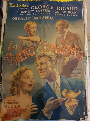 1 Afiche De Cine Original -la Picara Cenicienta 380 (Usado)