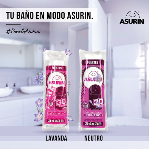 Bolsa Residuos Asurin Baño 34x38cm 30un Rollo Pre-cortado