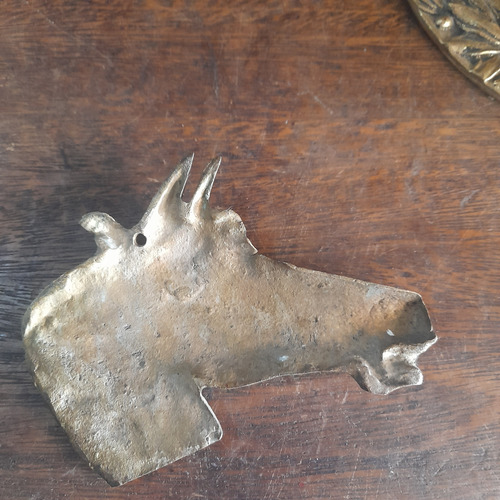 Imagem 4 de 6 de Cavalo Bronze Antigo Para Parede Relevo 13 Largura 10 Altura