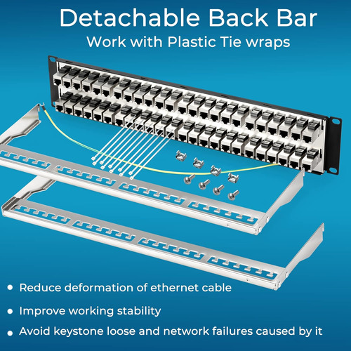 Painel De Patch Rapink 48 Portas Cat6a Com Inline Keystone 1