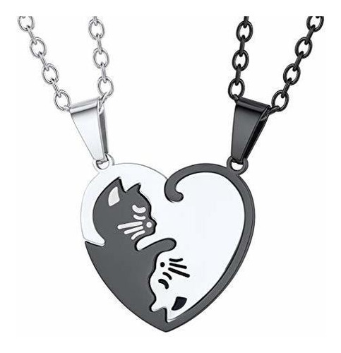 Collar Amistad Corazón De Acero Para Mujer 