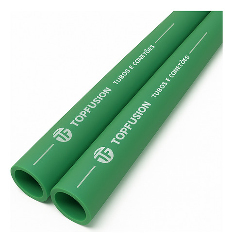 Kit 30 Un Tubo 25mm X 3mts Ppr Verde Água Quente Topfusion
