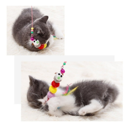 Imagen 4 de 7 de Varita Interactiva Con Plumas Para Diversión Gatos/perros