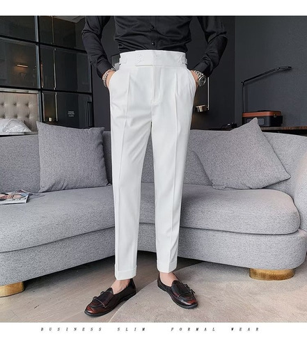 A Pantalon De Vestir Vintage Formal Slim Fit Para Hombre