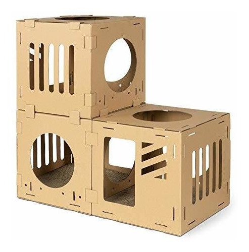 Navaris Casa Modular De Cartón Para Gatos - Condominio De T