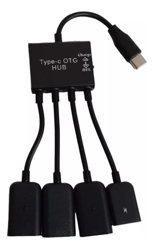 Otg Tipo C A Usb 3 Puertos Usb Y 1 De Carga Tablet Celular