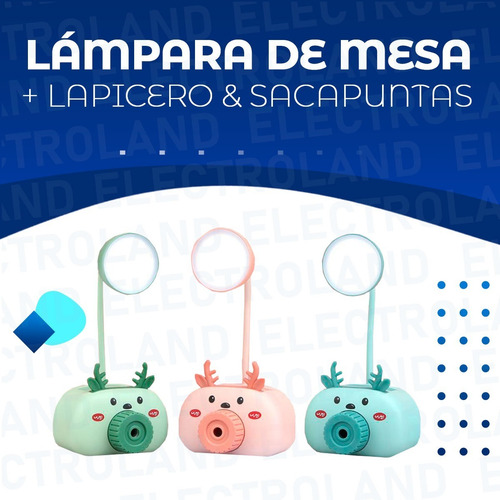 Imagen 2 de 10 de Velador Led Flexible Lampara Lapicero Sacapuntas Infantil