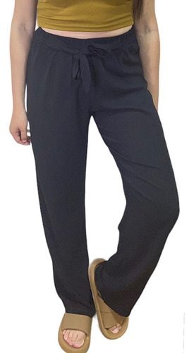 Pantalon Lino Recto Mujer Dama Tiro Alto Excelente Calidad