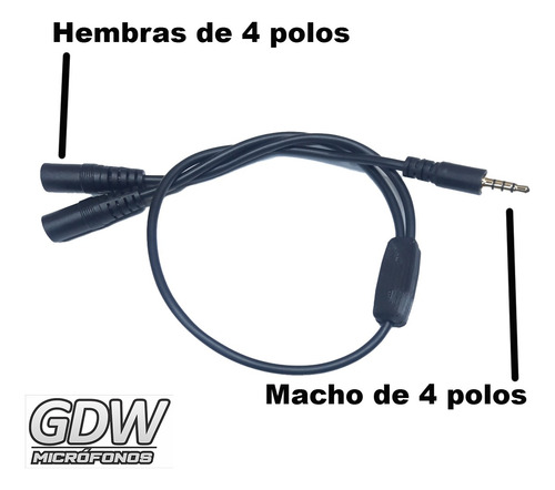 Adaptador Spliter Jack 4 Polos Entrada A 2 Auric/micrófono