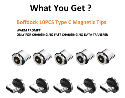 Puntas Magnéticas Boffdock De 1 Pin Tipo C, 1 Pin Magnético