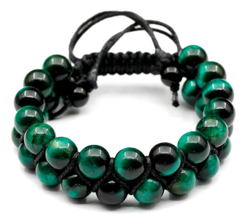 Pulsera De Macramé De Cristal De Ojo De Tigre Verde ...