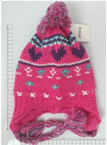 Gorro Lana Tejido Niña Fucsia