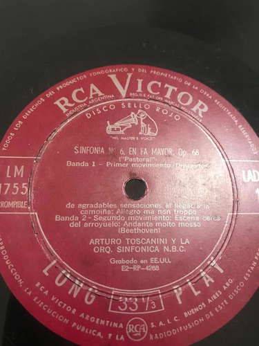 Beethoven Sexta Sinfonia En Fa Mayor Disco Vinilo Lp (Usado)