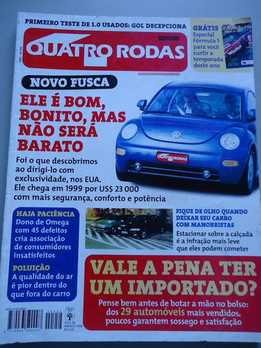 Quatro Rodas 452 Novo Fusca -  Ranger - Bmw Z3 - Twingo 