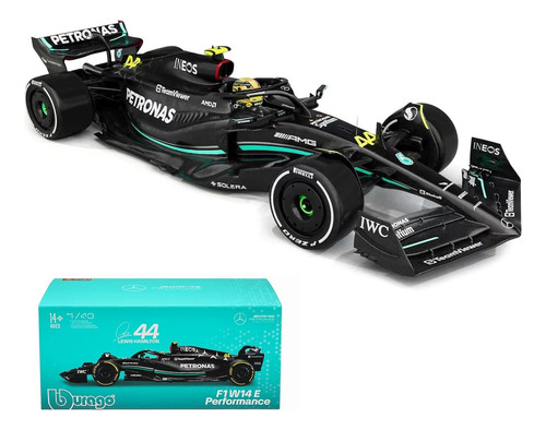 Bburago 1:43 Signature 2023 Mercedes Amg F1 W14 Hamilton #44 Color Negro