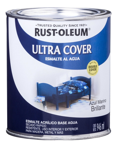 Pintura Ultra Cover Brochable Al Agua Azul Marino 946ml