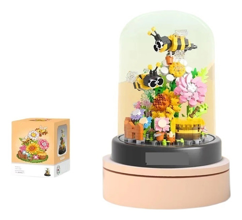 Diy Abeja Mariposa Flor Maceta Bloque Insectos Planta Modelo