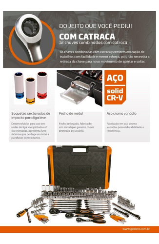 Imagem 4 de 9 de Jogo Oficina Master Maleta Com 178 Ferramentas 5000r Robust