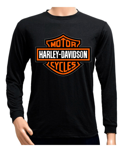 Camiseta Remera Manga Larga Harley Davidson En 3 Diseños