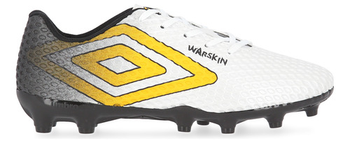 Botines Fútbol Umbro Warskin Campo Hombre En Blanco Y Amaril