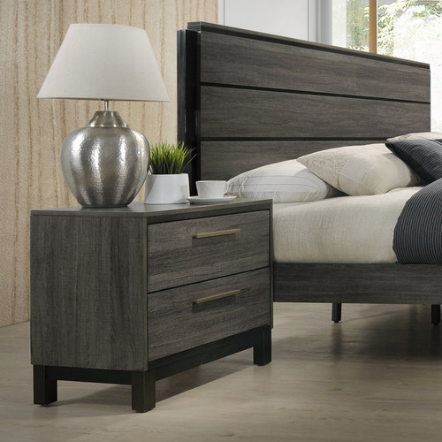 Roundhill Furniture Loana - Mesita De Noche De Madera Con 2