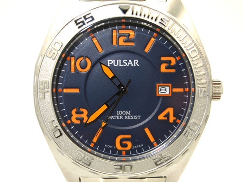 Relógio Pulsar Analógico Masculino Ps9313 Azul/laranja