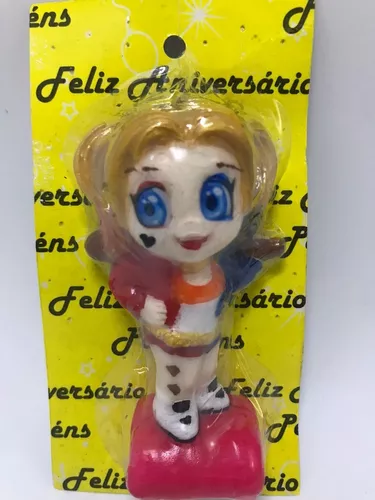 Vela De Aniversário Boneca Arlequina Baby Infantil