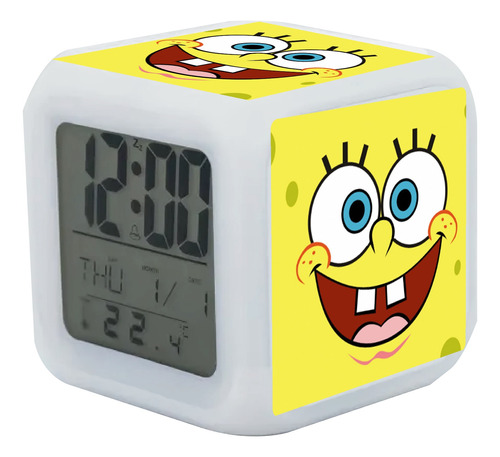 Reloj Despertador Bob Esponja  Con Luz Led