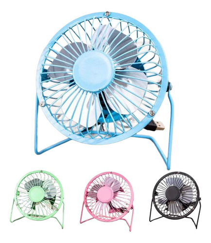 Ventilador De Escritorio Mini Shadiao - Frescura Compacta 33.02 Cm 2.5 Azul Claro Plata Metal 4