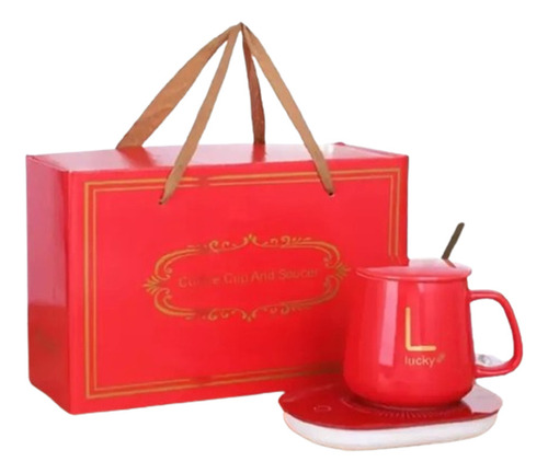 Tazon Con Calentador* Tazas De Te / Cafe Electrico Color Rojo