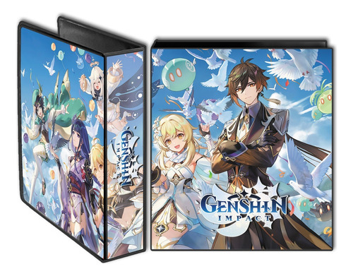 Carpeta Escolar N°3 Genshin Impact Rpg Game Anime 3 Anillos