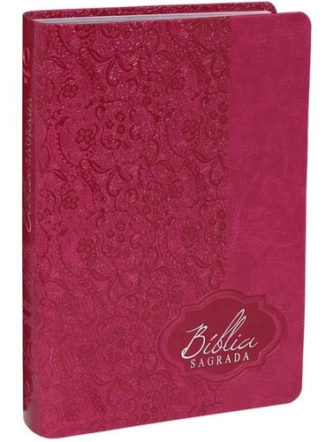 Imagem 1 de 6 de Bíblia Sagrada Rosa Pink Letra Gigante Feminina Luxo Índice