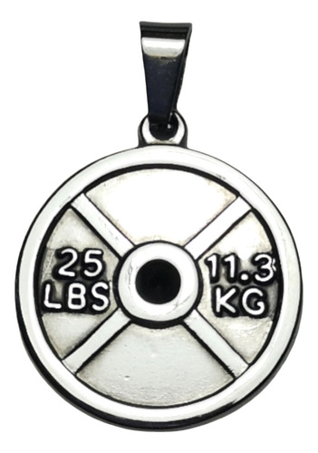 Dije Disco 25lbs Mancuerna Acero Quirurgi C/llaver (p6) Color Plateado