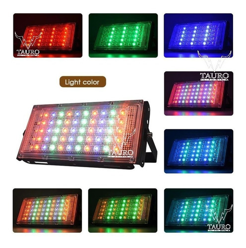 Imagen 2 de 10 de 5 Pack Reflector Led 30w Rgb Multicolor C/control Exteriores
