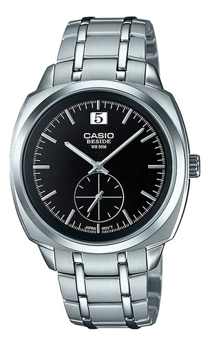 Reloj Casio Bem-150d-1avdf En Acero Inoxidable Hombre Color de la correa Plateado Color del fondo Negro