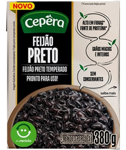 Feijão Cepêra Feijão Preto em caixa sem glúten 380 g