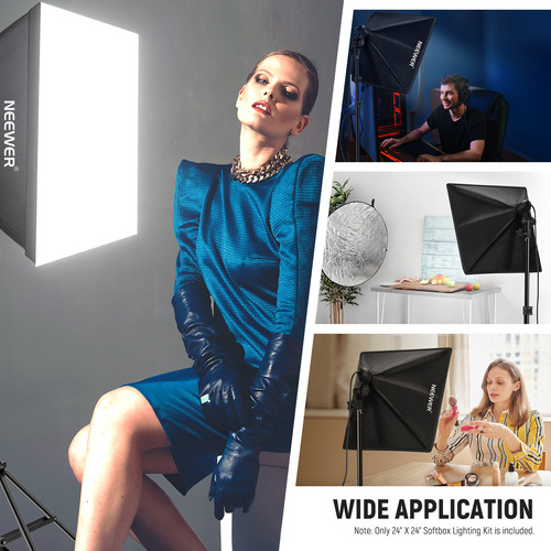 Neewer 35w Softbox Kit De Iluminación Led Luz 60x60cm, 5700k