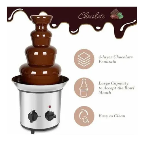 Genérica Bd-019 4 Pisos Plateado Fuente De Chocolate 4 Capas