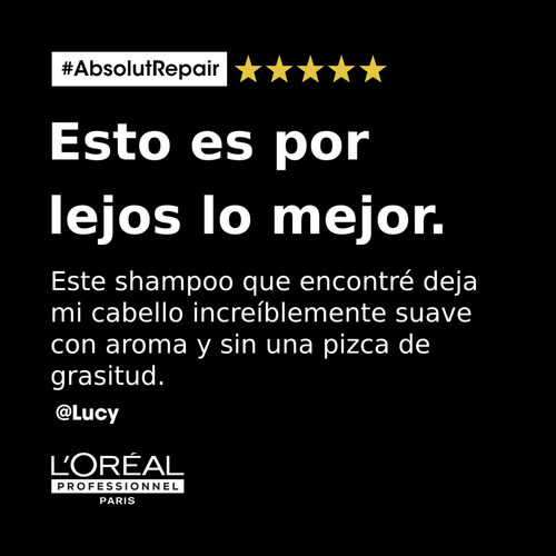 Imagen 9 de 12 de Set Absolut Repair Shampoo + Máscara Dorada L'oréal Pro
