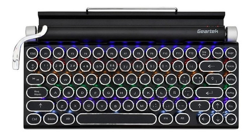 Imagen 2 de 3 de Teclado Vintage Luz Bluetooth Geartek.