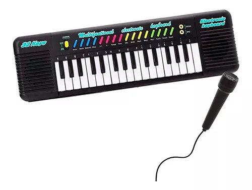 Teclado Infantil Piano Brinquedo Musical Com Karaoke E Microfone