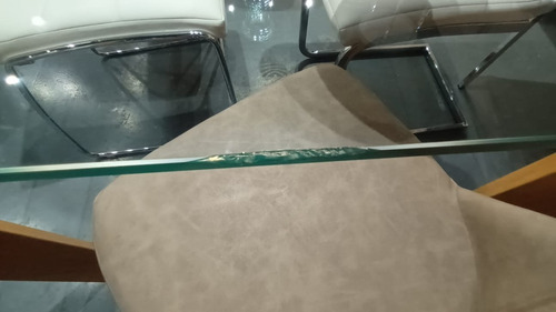 Mesa De Comedor Indra Vidrio Templado 160cm Importada Outlet