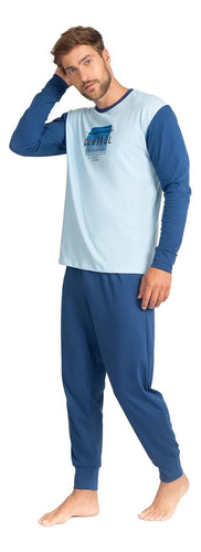 Pijama Hombre Invierno Jersey Algodon Rokos 2091