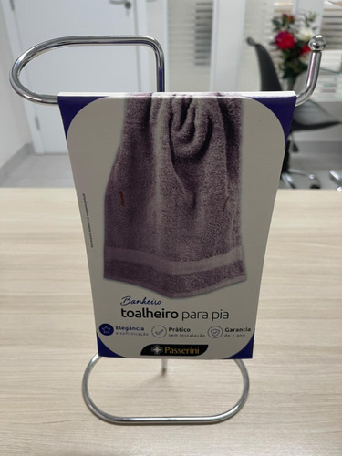 Imagem 4 de 6 de Suporte Porta Toalhas Bancada Lavabo Toalheiro Cores Toalha Rosto Mão Banheiro Passerini Envio Imediato Com Nota Fiscal