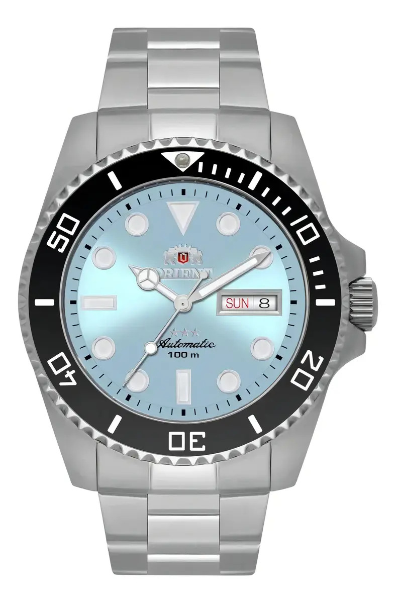 Relógio Automático Orient NH3SS010 Aço Inoxidável 42mm Azul 100m
