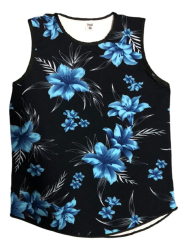 Imagem 3 de 10 de Kit 9 Regata Masculina Long Ling Florida Floral Swag
