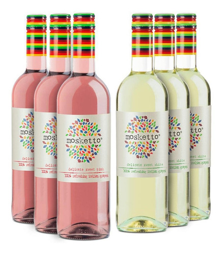 Vinho Mosketto Branco/pink 750ml - Kit 3 Unidades Cada