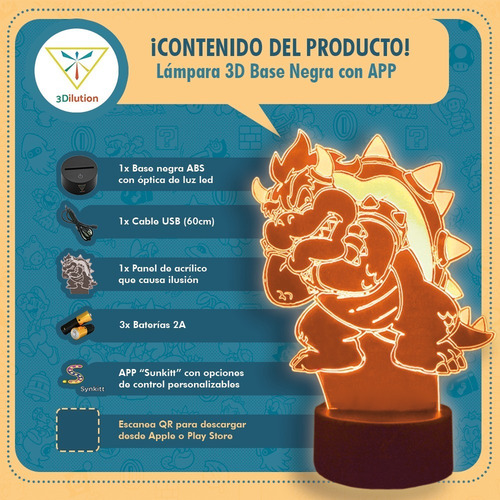 Lampara 3d App Incluida Tortugas Ninjas Donatello + Pilas